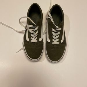 Vans Off The Wall Old Skool 500714 Womens Green White Shoe Size 7